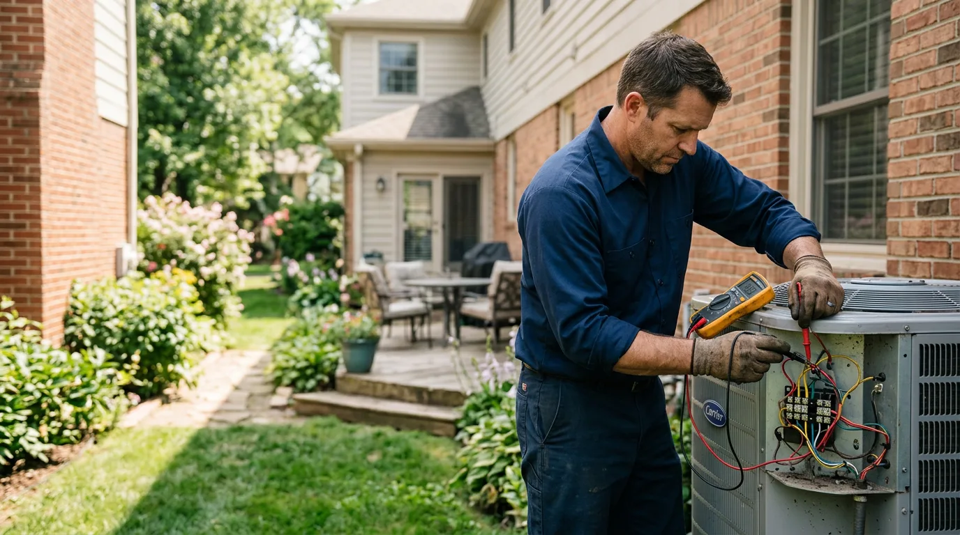 HVAC technician working near Crystal City, TX